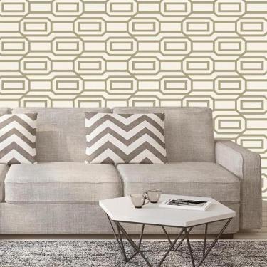 Imagem de Papel De Parede Retângulos Dourados Geométrico Autocolante - LRP