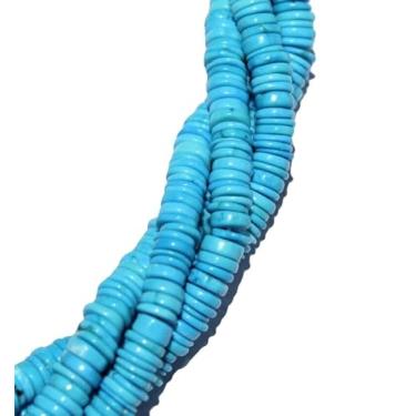 Imagem de Lady Works Fio de pedra natural howlite turquesa de 33 cm, contas lisas de pneu de 6 mm para fabricação de joias DIY | Beads_04769