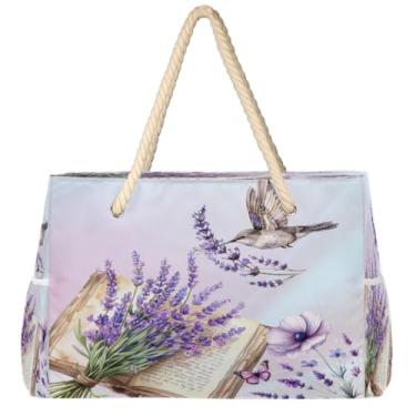 Imagem de hongjinglin Bolsa de praia grande, leve, dobrável, amor, autismo, colorida, bolsa de ombro para piscina, Cor 13, Large