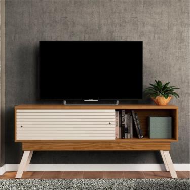 Imagem de Rack Para Tv Retrô Frisado Beyle 1.5 Naturale Off White