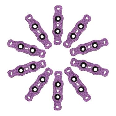 Imagem de YELARXI Bolsas de estilingue, couro ultra fibra de 7,5 mm estilingue bolsa bola bolsos substituições antiderrapante silenciamento para prática de esportes de caça - 13 mm x 44 mm (10 peças, roxo)