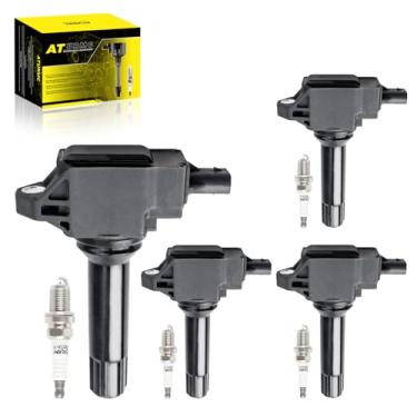 Imagem de ATURMC Conjunto de 4 bobinas de ignição UF710 e vela de ignição de irídio compatíveis com Subaru Forester Outback 2.5L 2013-2014 XV Crosstrek Impreza 2.0L Legacy Impreza 2.5L Replease OEM # UF721