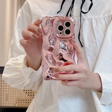 Imagem de Capa para celular com padrão de ondas 3D para iPhone 17, 16, 15, 14, 13 Pro Max, cores vibrantes, design moderno, capa traseira de silicone macio e resistente a impactos, modelo A1, compatível com i