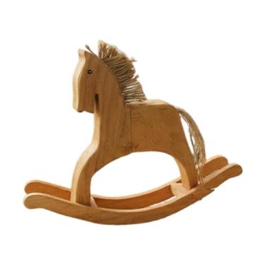 Imagem de Generic Estatueta de Cavalo de Balanço em Madeira para Decoração de Quarto Infantil, S