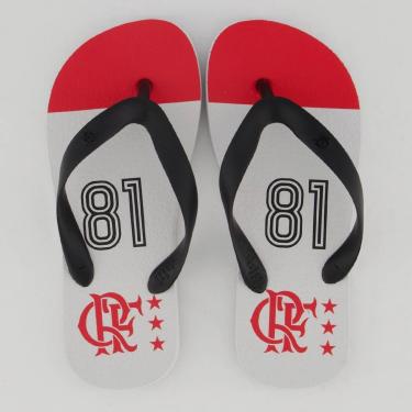 Imagem de Chinelo Flamengo Manto 81 Infantil Branco e Preto-Unissex