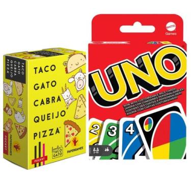 Imagem de Jogo Uno Cartas Taco Gato Tabuleiro Amigos Família Divertido Estratégi