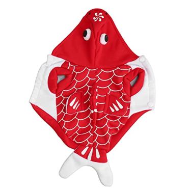 Imagem de Fantasia de peixe para cachorro fofo em formato de peixe dourado Vestuário para cachorro de Halloween para festas temáticas e reuniões familiares Material de poliéster macio (eu)