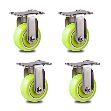 Imagem de Rodas de rodízio resistentes - Rodízios giratórios pequenos com placa para móveis, carrinho e vasos de flores, rodízios de substituição universais de nylon durável, pacote com 4