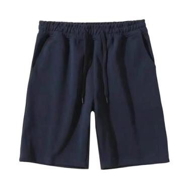 Imagem de Shorts Esportivos Masculinos De Verão Tamanho Grande Em Algodão Pesado