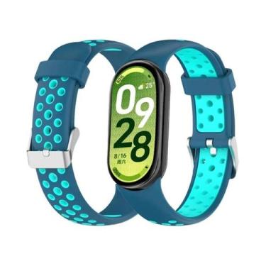 Imagem de Pulseira Esportiva De Silicone Bicolor Para Xiaomi Mi Band 10 9 8 - Su