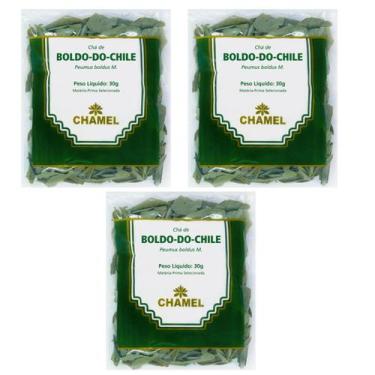 Imagem de Chá Boldo do Chile Kit 3 Pacotes Natural Selecionado - Chamel