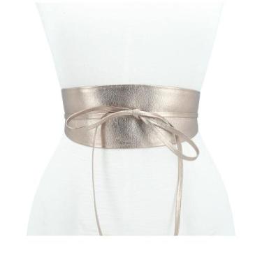 Imagem de Cinto de Couro Faixa Samira Bauarte, Prata velha