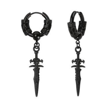 Imagem de Brincos Huggie Hoop Unissex Em Aço Inoxidável Com Design De Totem De P