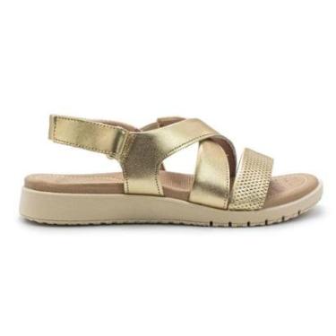 Imagem de Sandália Usaflex Feminina Em Couro Textura Fecho-Flex AL3702-Feminino