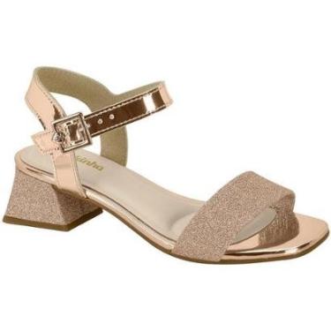 Imagem de Sandalia Menina Infantil Molekinha Metalizada Salto 2347.100-Feminino