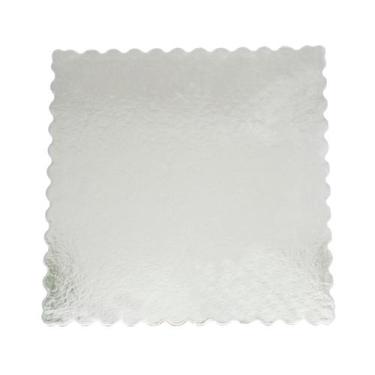 Imagem de Base Laminada Prata Para Bolo Quadrado 32x32 - 50 Unidades - TAMAROZZI