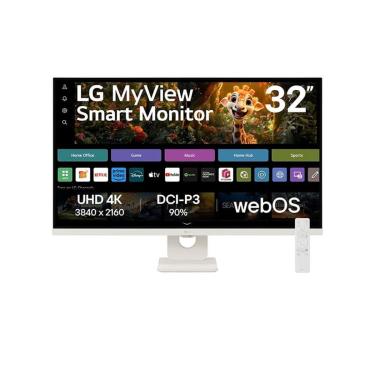 Imagem de Monitor Smart LG MyView 32", 4K, IPS, WebOs, ThinQ, AirPlay, Som Integrado - 32SR73U-W-Unissex