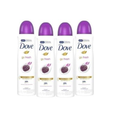 Imagem de Kit 4 Desodorante Antitranspirante Aerosol Dove Go Fresh Amora e Flor 