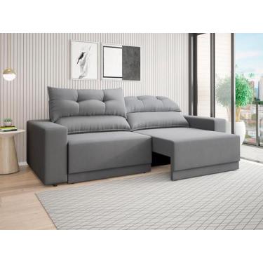 Imagem de Sofá Lord 2,00m Retrátil e Reclinável Velosuede - NETSOFAS, Cinza