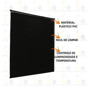 Imagem de Cortina Persiana Horiz Pvc 160x130 Preto Primafer