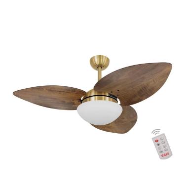 Imagem de Ventilador de Teto Casa H Dormamu Dourado 120cm 3 Pás 3 Velocidades com Luminária e Con...