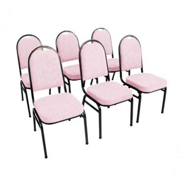 Imagem de Kit Com 6 Cadeiras Para Auditórios Linha Hotel Rosa