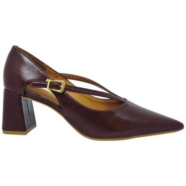 Imagem de Sapato Feminino Scarpin Casual Social Dia a Dia Passeio Trabalho Bico Fino Salto Bloco Médio Conforto Vizzano 1475.103