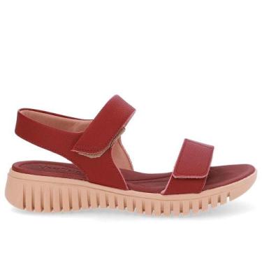 Imagem de Sandalia usaflex casual em couro ref ud11007 feminino, 36, Vermelho