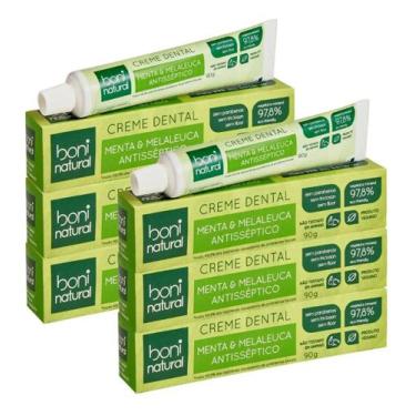 Imagem de Kit 6 Cremes Dentais Sem Fluor Menta E Melaleuca 90g Boni Natural