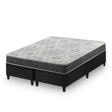 Imagem de Cama Box King Size Preto + Colchão San Francisco Ortopédico Espuma D33