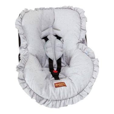 Imagem de Capa para Bebê Conforto Linho Premium Batistela Baby, Cinza