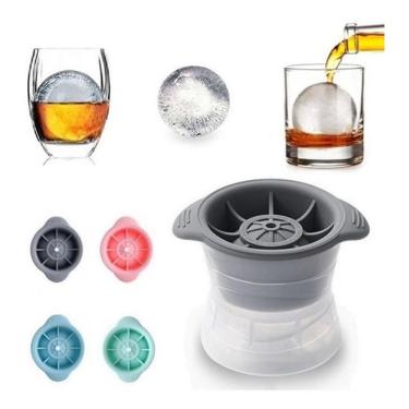 Imagem de Kit 10 Formas De Gelo Redonda Esfera Bola Silicone Grande