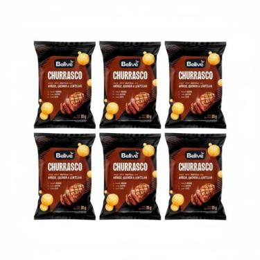 Imagem de Kit 6 snacks assado churrasco sem glut e leite 35g belive