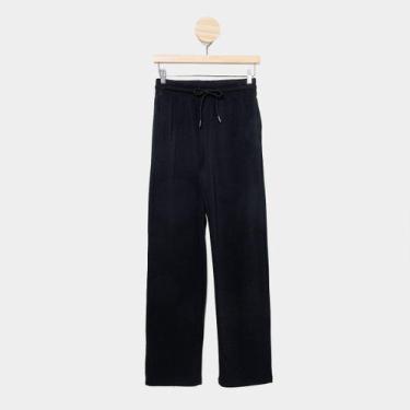 Imagem de Calça Moletom Infantil Pix Love Menina, Preto, 10A
