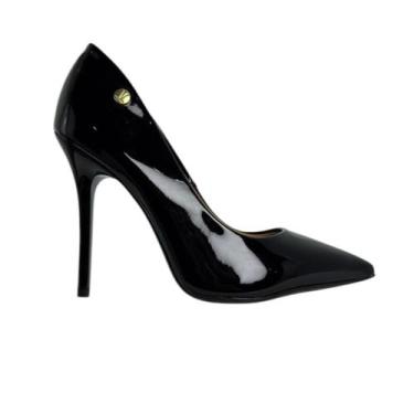 Imagem de Sapato Scarpin Vizzano Feminino Verniz Salto Alto 11cm, Preto, 36