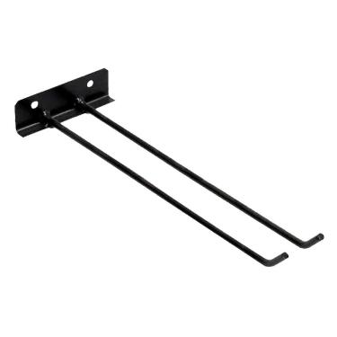 Imagem de Suporte para Vassouras de Parede Organizador Aço Carbono 30cm para Lavanderia Preto Ouro Minas