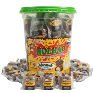 Imagem de Paçoca Rolhão com Chocolate Manamel Pote 20 Unidades 1,10kg