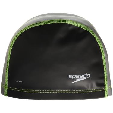 Imagem de Speedo Touca de natação unissex para adultos, ajuste elástico, preto/prata, pequeno/médio