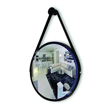 Imagem de Reduna ESPELHO REDONDO ADNET 40CM PRETO ALÇA PRETA + SUPORTE
