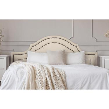 Imagem de Cabeceira Casal Provençal Dupla 140x60 Suede Off W. - Fumê