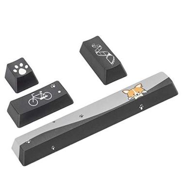 Imagem de Conjunto de teclas DIY Mini Black Dogs Pattern Space+ESC+Enter+Numpad Enter Keycap para teclado mecânico de jogos (preto)