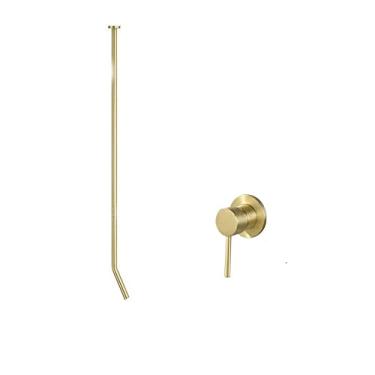 Imagem de Torneira de banheiro de montagem de teto para pia de bacia & Banheira Arte Quente & Misturador de água fria preto cromado, ouro escovado D