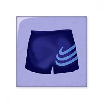 Imagem de Ilustração Azul Listra Padrão Curto Azulejo de Cerâmica Brilhante Decalque Pedra Adorna de Tijolos Vitrificados