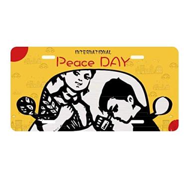 Imagem de DIYthinker Placa de carro patriotismo com microscópio de trigo para menino, menina, decoração de carro, dia da paz