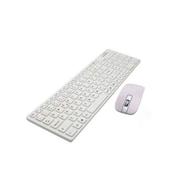 Imagem de Kit Teclado E Mouse Ultra Fino Xtrad Hk8200 Branco Wireless