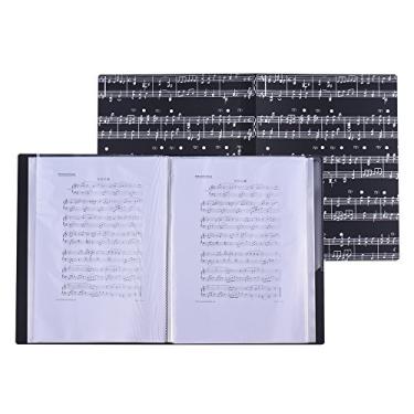 Imagem de Tomshin Folha de partitura Arquivo de partitura Documentos em papel Suporte para pasta de plástico A4 tamanho 40 Bolsos para pacotes
