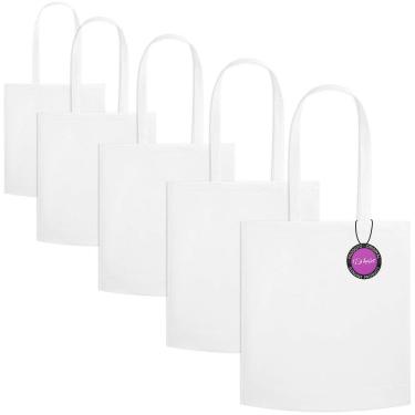 Imagem de Kit 5x Sacola Ecobag em TNT Premium 37x41cm Termo Selado Malta TopGet