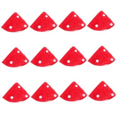 Imagem de Zerodeko 12 Unidades chapéu de festa chapéu de cogumelo de pelúcia vermelho chapéus fedora para mulheres brinquedos infantis traje de chapéu de cogumelo chapéus engraçados Fada