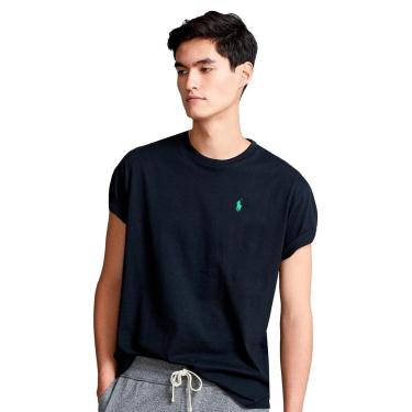 Imagem de Camiseta Ralph Lauren Masculina Custom Fit Green Icon Preta-Masculino