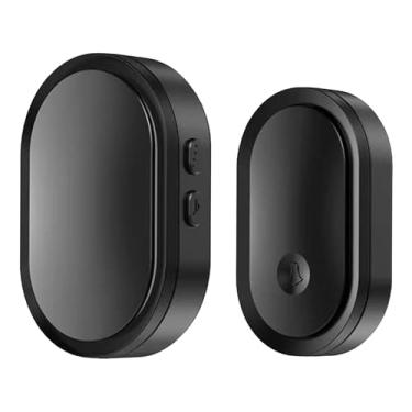 Imagem de WeiLaiKeQi Campainha Sem Fio Led Piscando Compacto 4 Níveis de Volume Campainha Da Porta para Casa para Hotel Interior Ao Ar Livre Lojas Villas, preto, Tamanho real